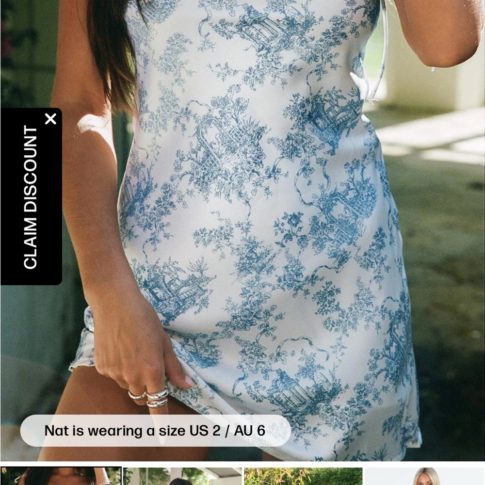 Princess Polly Posito Mini Dress Blue / White